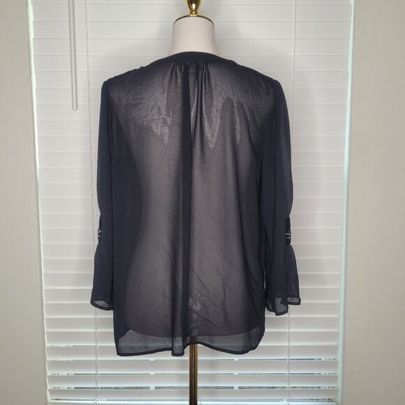 Whimsigoth Whimsical Velvet Sheer Floral Embroidery Peasant Dark Romantic Witch - Picture 3 of 8